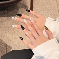 Ongles press-on gothiques de luxe avec colle, faux ongles couvrants, OEM ODM