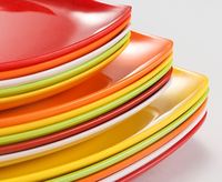 Assiettes de Table Carrées Colorées en Mélaminé, Plusieurs Tailles, Vaisselle de Gros pour Restaurants et Usage Domestique
