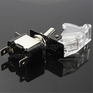Interrupteur à bascule LED éclairé 12V 20A pour voiture, bateau, camion avec protection de sécurité à bascule pour avion, blanc - Product Image 5