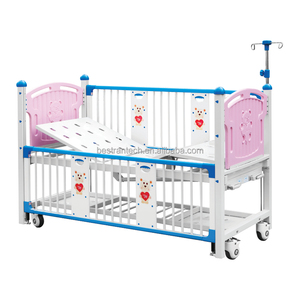 Cama de Hospital para Niños Bestran BT-AB118 con Barandillas Laterales de Acero de Longitud Completa, 2 Manivelas y Colchón - Product Image 6