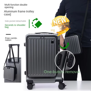 Maleta con marco <span class=keywords><strong>de</strong></span> aluminio <span class=keywords><strong>de</strong></span> 20 pulgadas <span class=keywords><strong>Equipaje</strong></span> <span class=keywords><strong>de</strong></span> <span class=keywords><strong>mano</strong></span> Hardside Apertura frontal doble Bloqueo TSA Silencioso Ruedas 360 <span class=keywords><strong>Equipaje</strong></span> <span class=keywords><strong>de</strong></span> facturación - Product Image 2