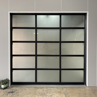 Porte de garage surélevée à double vitrage isolant, sur mesure, design moderne