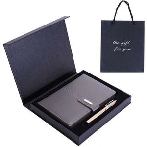 Ensemble de luxe personnalisé en cuir PU, cuir souple au toucher de la peau, ensemble de bloc-notes A5 pour le bureau, outils essentiels pour les voyages d'affaires - Product Image 1