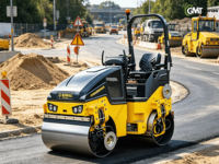 Rouleau vibratoire tandem à double tambour BOMAG BW120 de 3 tonnes d'occasion, conforme aux normes EPA |   Compresseur d'asphalte avec moteur Kubota EURO 5, puissance 30 kW