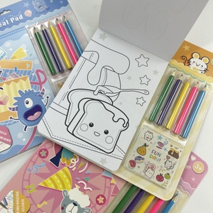 BSCI nhà máy đã sẵn sàng để tàu màu/pad với 6 màu bút chì cho trẻ em màu hoạt động đồ chơi Set - Product Image 5