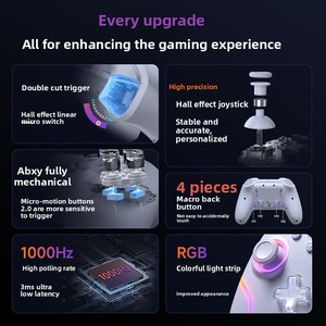 อีซี่เอสมเอ็กซ์ เกมแพด X20 ทริกเกอร์ไร้สายแบบฮอลล์ รองรับโหมดการใช้งานสองรูปแบบ + <span class=keywords><strong>จ</strong></span><span class=keywords><strong>อย</strong></span>สติ๊กแบบฮอลล์ที่ถอดออกได้ + ปุ่มแบบกลไกทั้งหมด + ไฟ RGB - Product Image 4