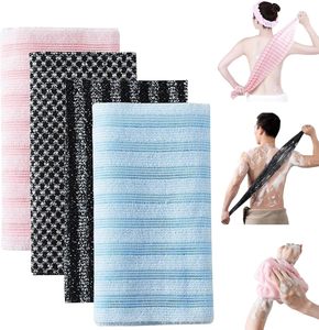 Custom logo Fashion Nylon Exfoliating Bath Towel with Rubbing Washcloth and <strong>Shower</strong> Sponge <strong>for</strong> Body Care <strong>Back</strong> <strong>Scrubber</strong> - Product Image 6