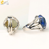 CSJA 2022 Nouveau Design Anneaux de Cristal de Guérison Naturel Labradorite Améthyste Noir Onyx Pierre Anneau Réglable G616