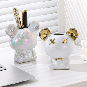 Porte-stylo en céramique moderne, simple et mignon, accessoire de bureau pour étudiant écologique avec sens de conception élevé pour l'art de la réception du bureau - Product Image 4