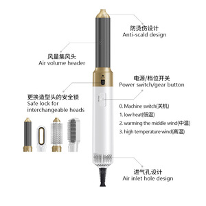 Cepillo de aire caliente multiestilizador 5 en 1 de cerámica de turmalina con calentamiento rápido para cabello seco y mojado - Product Image 1