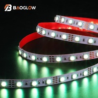 Tira de Luces LED RGB Flexible SMD5050 de 60 Leds/m, 12V/24V, 10w/m, 10mm, con Control Remoto Inteligente de 7 Colores para TV, en Oferta
