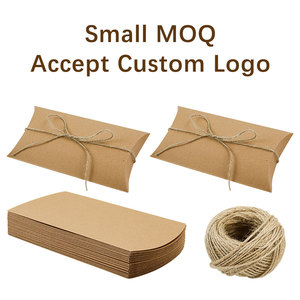 Boîtes en kraft personnalisables avec logo pour bonbons et cadeaux, avec corde, pour mariage, anniversaire, fournitures de fête, emballage de friandises, boîte cadeau pour retour de cadeaux - Product Image 1