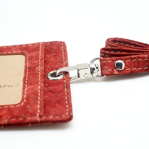 Boshiho RTS Vegan Cork Card Horizontal School <b>Id</b> Badge <b>Holder</b> Friendly Retractable Security Badge <b>Holder</b> with Lanyard - Product Image 5