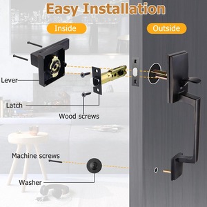 Handle Lodl Interiordoors Entrance Round Tubular Crystal Bath Duty Lock Levers Privacy Security Set <strong>Door</strong> <strong>Knob</strong> Handle - Product Image 4