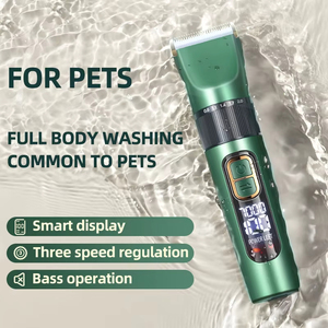 <span class=keywords><strong>Tondeuse</strong></span> à poils d'animaux professionnelle automatique sans fil rechargeable en acier inoxydable étanche portable avec écran LED pour chiens et chats - Product Image 5