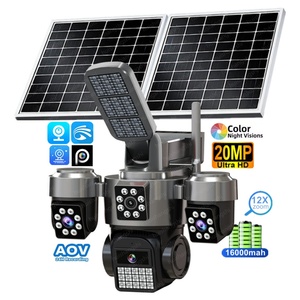 Hieasy 12X Zoom 4Lens AOV PTZ IP 4G Sim Card Solar <b>Camera</b> Outdoor 10K 4Screens WiFi Surveillance Wireless CCTV Security Cameras - Product Image 1