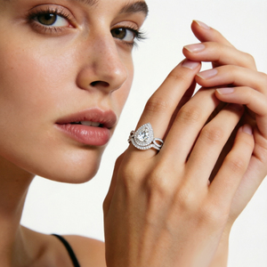 Jewelry Wholesaler Hot Sale 925 Sterling <b>Silver</b> Luxury 5A Zircon Water Drop Pear Shape Non-fading Women's Engagement <b>Ring</b> - Product Image 6