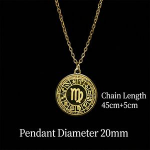MECYLIFE Joyería Personalizada del Zodiaco, Medallón de Oro de 18K, Collar de Moda para Mujer, 12 Signos del Zodiaco, Colgante de Horóscopo - Product Image 5