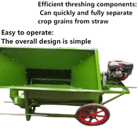 Batteuse à haute efficacité pour le riz et le blé |   Machine de récolte agricole portable pour petites exploitations et usage domestique
