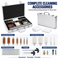 Kit de nettoyage d'armes à feu multi-calibres AVIC HANGTE avec étui en aluminium, brosses de nettoyage, tiges de nettoyage, serpillières en coton pour accessoires de chasse