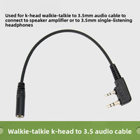 Câble adaptateur universel pour écouteur de téléphone portable avec connecteur K-head 3,5 mm pour talkie-walkie, adaptateur d'écoute simple, connecteur double broche
