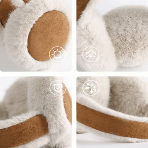 冬の屋外暖かいイヤーマフポータブル冷たい保護ソフトぬいぐるみふわふわサイクリングとスキー耳マフ - Product Image 3