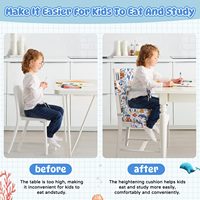Siège rehausseur pour tout-petits anti-rayures et facile à nettoyer pour table à manger avec boucles de sécurité