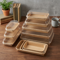 Plateaux en papier kraft biodégradable imperméables pour aliments, pâtisseries, desserts, plateaux en papier brun pour collations, gâteaux, sushis, assiettes en papier