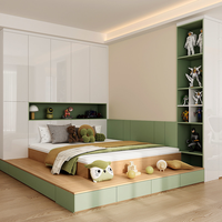 Ensemble de meubles modulaires pour enfants en bois personnalisé moderne, lit tatami intégré, armoire, meubles écologiques
