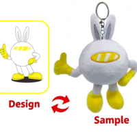Porte-clés robot mignon en peluche, pendentif créatif pour sac, jouet en peluche doux pour cadeau promotionnel