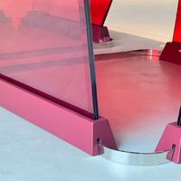 Table de billard de conception moderne haut de gamme personnalisable pour divertissement intérieur avec verre trempé rouge cristal