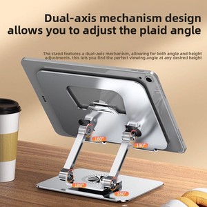 Metal 360 Rotating Mobile Phone <b>Tablet</b> <b>Stand</b> Desktop Portable Hollow-Out Cooling Support Rack Foldable Bracket-K22 Model China - Product Image 3
