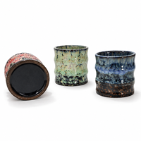 Tasse à café en céramique à glaçure réactive 160 ml, tasse à thé en grès faite à la main avec glaçure changeante au four, 8 couleurs, vente en gros, logo personnalisé
