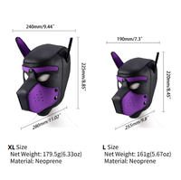 Parti Pup yavru oyun köpek kaput göz maskesi yastıklı lateks kauçuk rol oynamak Cosplay tam kafa kulaklar maske çiftler için seks oyuncak