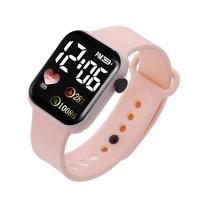 Jam tangan elektronik Led Digital, jam tangan Digital olahraga persegi hati modis untuk anak pelajar