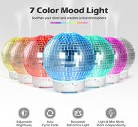 Diffuseur d'huiles essentielles boule de verre Disco 7 couleurs humidificateur en verre miroir diffuseurs d'arôme à ultrasons
