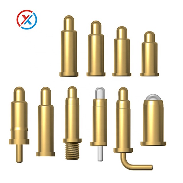 High Current Brass Pogopins Charger 2 3 4 5 6mm Spring Loaded Right Angle SMT DIP Threaded Pogo Pin Gold Plated Pogo Pin