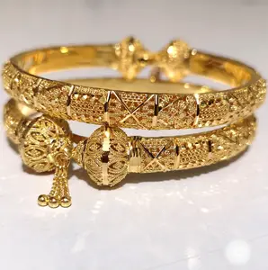 חדש אופנה 18k 24k זהב מצופה סגסוגת פליז פתיח קאף זהב צבע פתוח צמיד צמידי תכשיטי נשים הודי