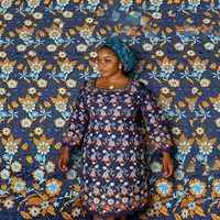 Tissu en polyester entièrement brodé de fleurs avec strass, robe ethnique ghanéenne, dentelle brodée, modèle LY7624