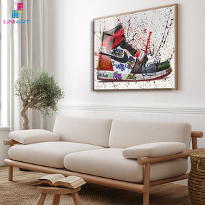 UNIART Pop No Frame Toile Mur Art <span class=keywords><strong>Jordan</strong></span> Air Moderne Chambre Décor <span class=keywords><strong>Rouge</strong></span> <span class=keywords><strong>Haut</strong></span> Décor À La Maison Salle De Bains Décor Hypebeast Sans Cadre - Product Image 5