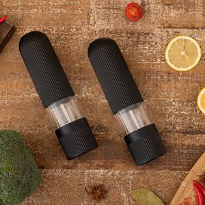 Molino de Especias de Cocina Único, Juego de Molinillos de Sal y Pimienta Manuales Recargables de PP con Bandeja LED Giratoria, Sistema DIY para Restaurante - Product Image 6