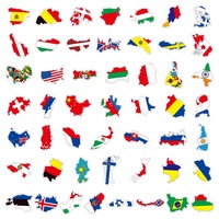 50 Pegatinas Impermeables de Mapas de Países del Mundo, Estados y Naciones, para Coche, Equipaje, Pared, Portátil, Pegatinas de Banderas