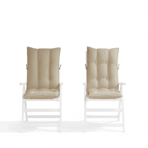 Juego de cojines beige para silla de respaldo alto con soporte lumbar, almohadilla de asiento de poliéster y algodón extraíble y lavable para uso en el hogar y jardín - Product Image 1