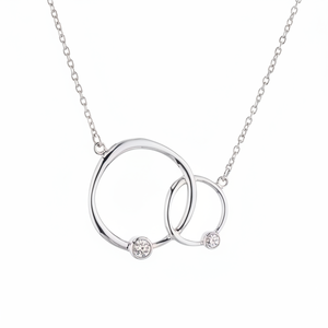 Collar con colgante circular de Plata de Ley 925, Collar chapado en oro, joyería, cadena para mujer - Product Image 1