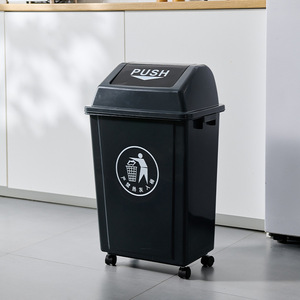 Smiley Face Bucket Square Wheeled Trash Can With Lid Indoor Outdoor Use <b>Large</b> Capacity Kitchen Home Patio Gray - Product Image 5