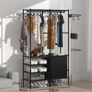 עיצוב פשוט חדש מעיל מתכת רב תכליתיים מתלה כפול שכבות בגדים המארגן עבור בגדים כובעים אחסון חדר שינה - Product Image 2