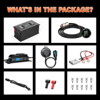 Kit de conversion au lithium pour voiturette de golf 72V en stock aux États-Unis, batterie LiFePO4 73,6V 105Ah avec BMS 250A intégré + chargeur 15A + compteur SOC + prise secteur