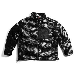 Veste polaire Sherpa pour homme à motif Glitch Noise, en polaire haute densité, manteau thermique d'hiver à col montant, style Gorpcore, streetwear urbain, personnalisable - Product Image 3