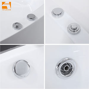 Baignoire contemporaine autoportante à jets en acrylique Lumière LED Trempage simple et jaccuzzies pour salle de bain | Hôtel certifié Cupc - Product Image 4