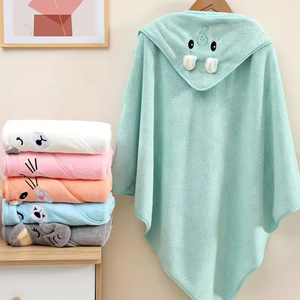 Serviette <span class=keywords><strong>de</strong></span> <span class=keywords><strong>bain</strong></span> mignonne pour bébé serviette absorbante douce nouveau-né Swaddle Wrap bébé couvertures pour filles garçons - Product Image 2